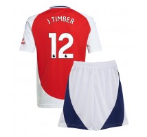 Arsenal Jurrien Timber #12 Koszulka Podstawowa dzieci 2024-25 Krótki Rękaw (+ krótkie spodenki)